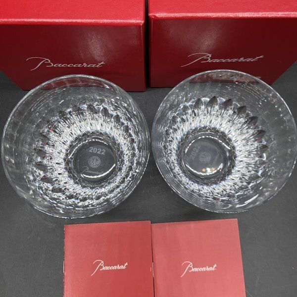 Baccarat YEAR 2022 クリスタルグラスをペアで Baccarat Crysta Year Tumbler 2022 Crystal Rock Glass Set of