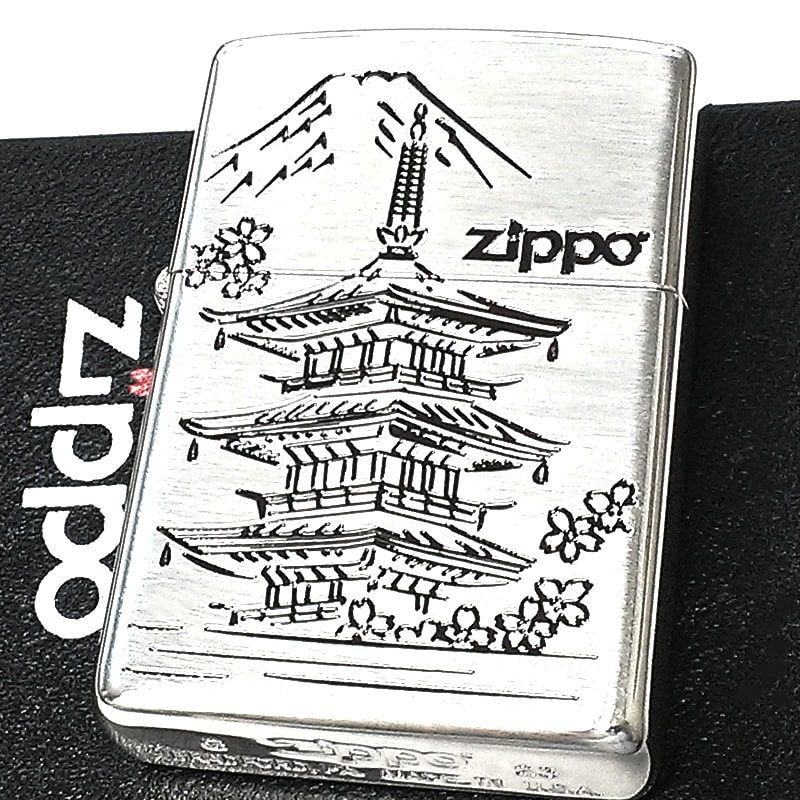 ZIPPO ライター 和柄 金閣寺 シルバー燻し ジッポ 日本 渋い