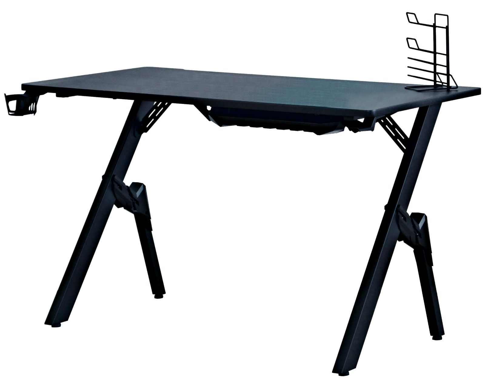 在庫処分 Contieaks コンティークス ゲーミングデスク カップホルダーヘッドフォンホルダーコントローラーホルダー付属 幅119×奥行59×高さ70cm ブラック ロワイヤル 391792