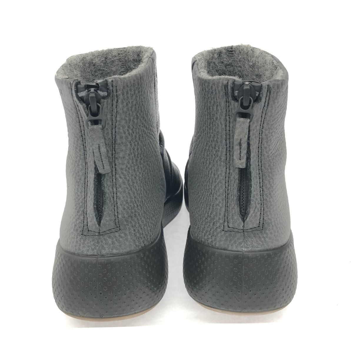 良好 ecco エコー ショートブーツ ブラック レザー レディース