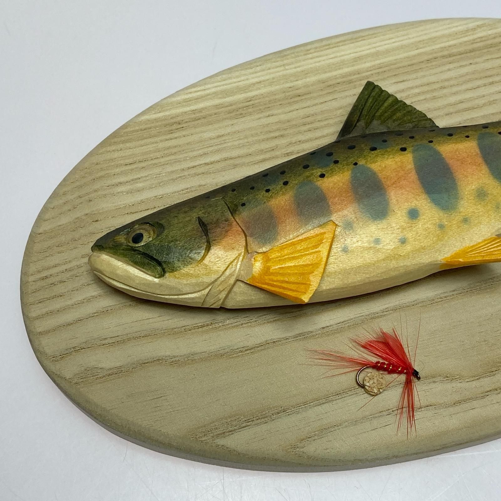 山女魚 ヤマメ 木彫り 壁掛け 渓流魚 川魚 - メルカリ