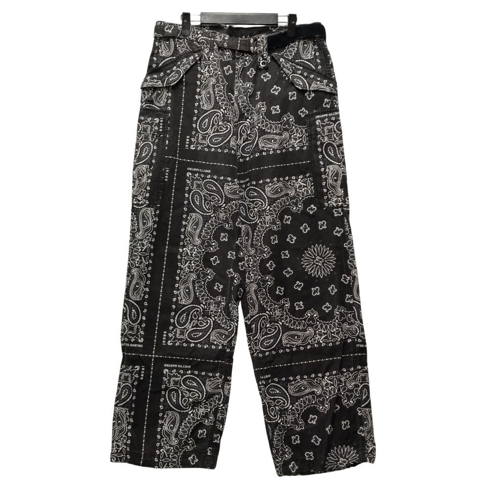SACAI サカイ 品番 23-0640S Ghetto Gastro Bandana Print Pants バンダナ ベルテッド パンツ コットン グレー サイズ 4 正規品 | 52292