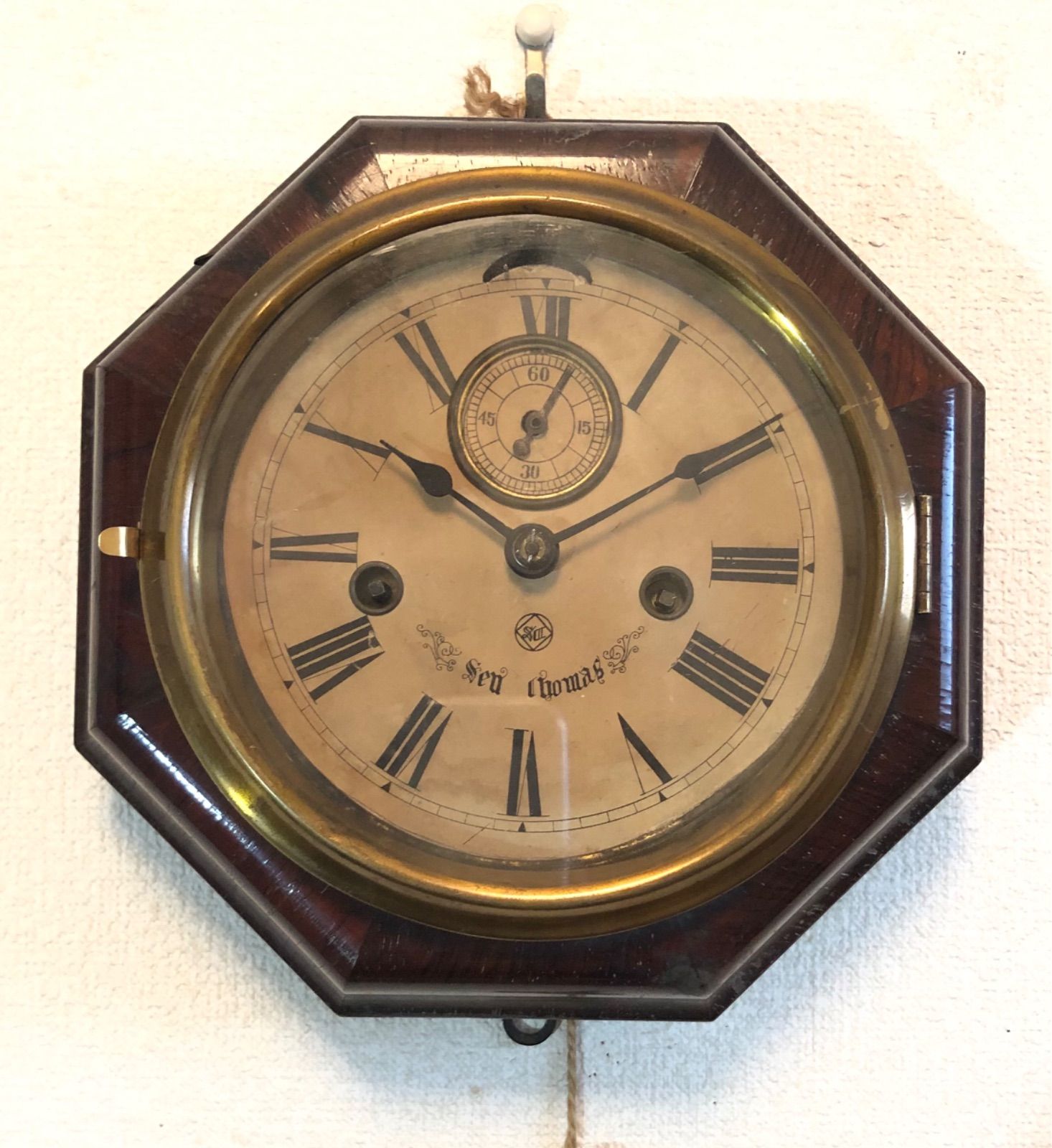 明治期 アメリカ製 セストーマス 八角船時計 オーバーホール済み 稼働品