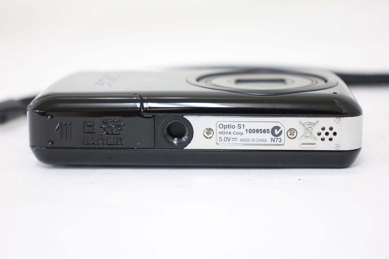 返品保証】 ペンタックス Pentax Optio S1 ブラック SR 5x バッテリー