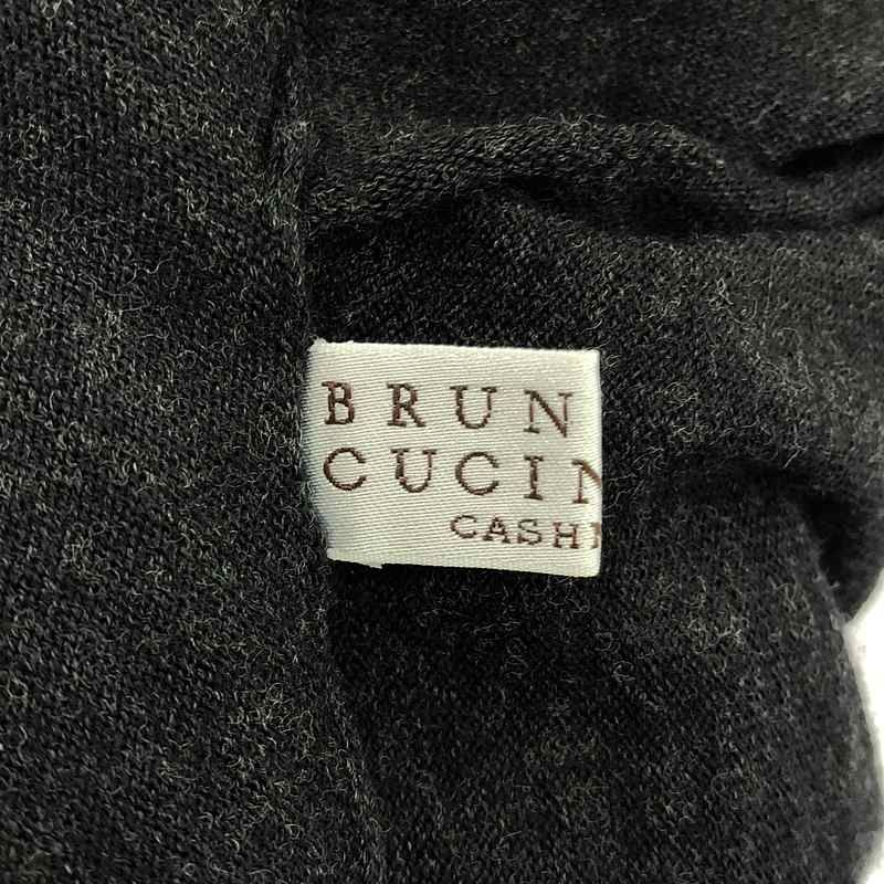 BRUNELLO CUCINELLI / ブルネロクチネリ | ウール カシミヤ スリーブ切替 タートルネック ニット | XS | チャコールブラック/アイボリー | レディース BRUNELLO CUCINELLI / ブルネロクチネリ | ウール カシミヤ スリーブ