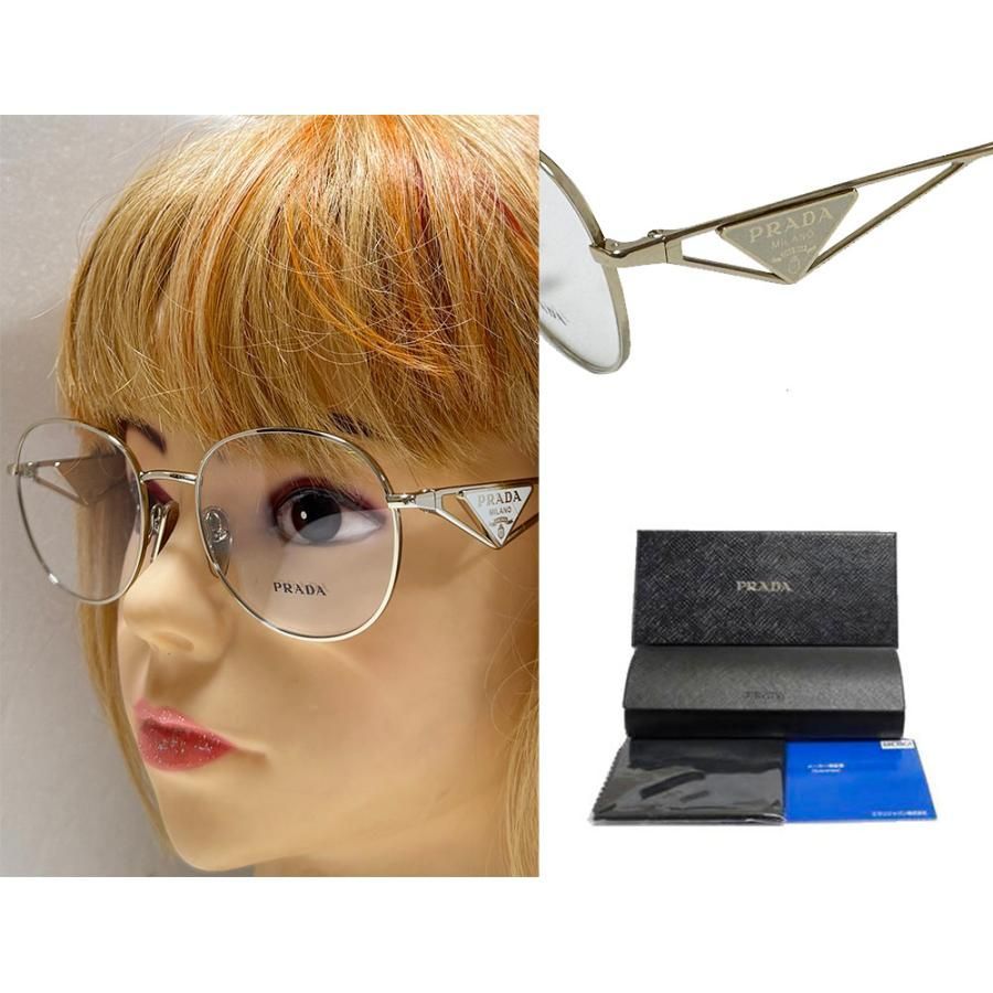 プラダ メガネフレーム PR A50V ZVN-1O1 ゴールド 国内正規品 Eyeglasses Prada PR A50V ZVN1O1 54-19 Pale Gold in stock