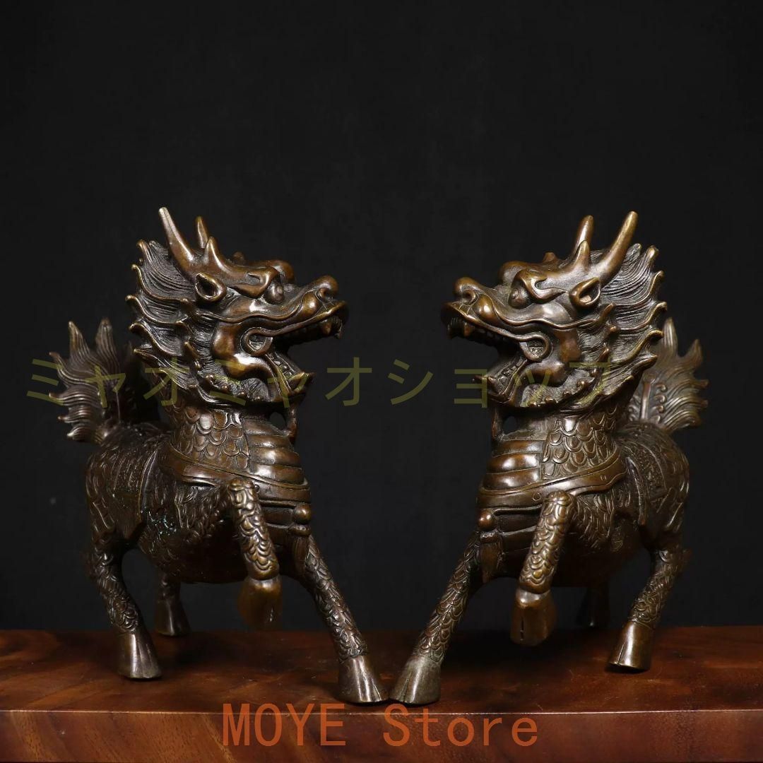麒麟 銅器 銅製品 鎮宅辟邪 開運風水 招財 置物 工芸品 装飾品