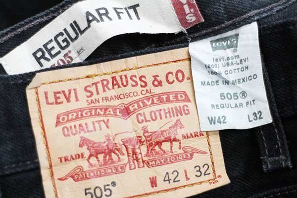 00s メキシコ製 Levi'sリーバイス 505 ブラック デニムパンツ w42 L32