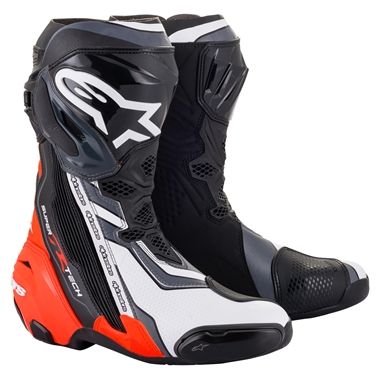 【新品・2営業日で発送】アルパインスターズ 【必ず購入前に仕様をご確認下さい】SUPERTECH-R v2 BOOT 1329 BLACK RED FLUO WHITE GRAY 44