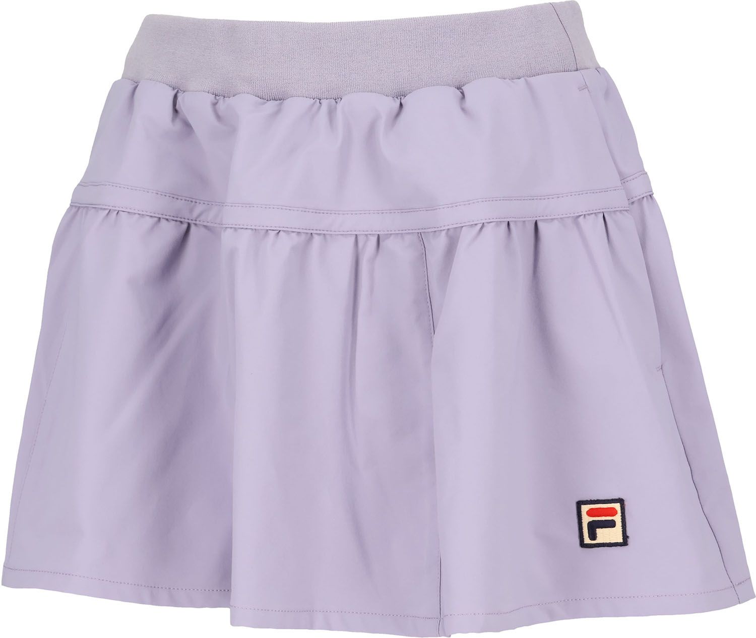 フィラ FILA テニス スコート レディース ウィメンズ 女性 大人 スカート ボトムス ウェア ロゴ ワンポイント ギャザーフ ー 部活動 クラブ サークル スクール 練習 試合 EL0243 04B パープルグレー