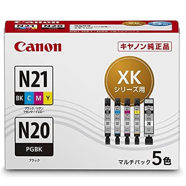 送料込]マルチパック Canon 純正 インクカートリッジ XKI-N21(BK/C/M/Y)+N20 5色マルチパック  XKI-N21+N20/5MP - メルカリ
