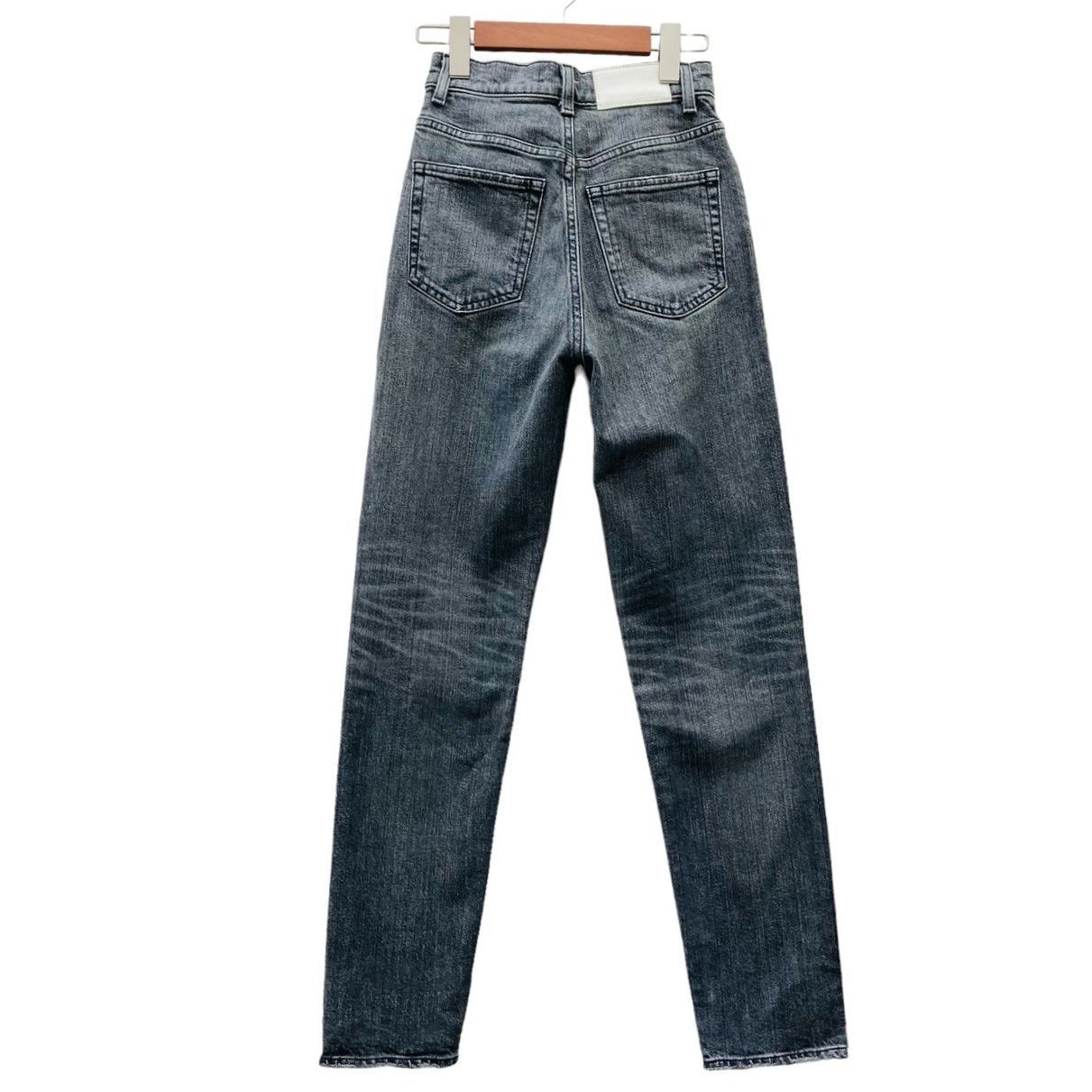 moussy マウジー PLAIN JEANS BLK STRAIGHT SLIM ブラック 24