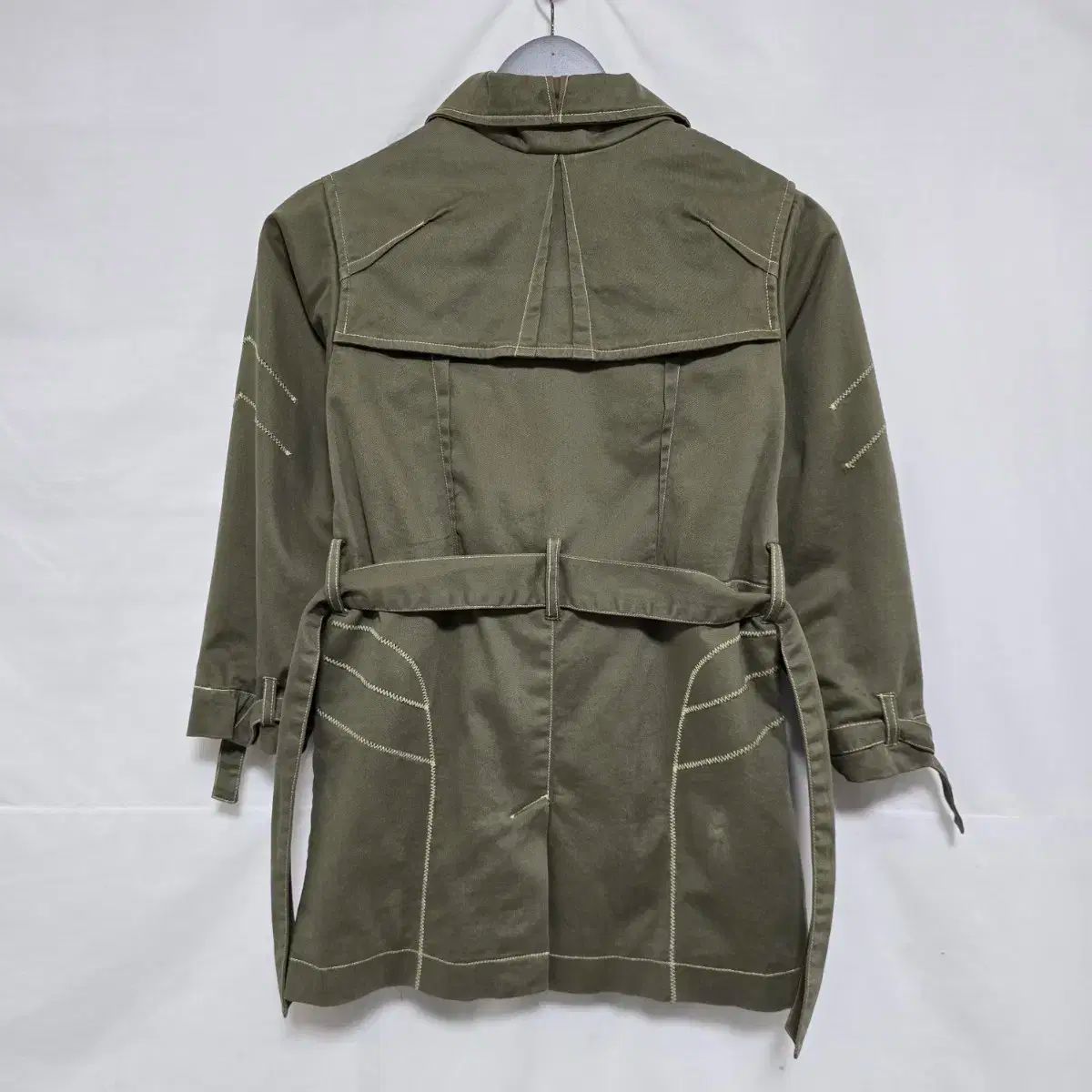 クリスチャン ベイビー ディオール カーキ ベルト付き トレンチ コート