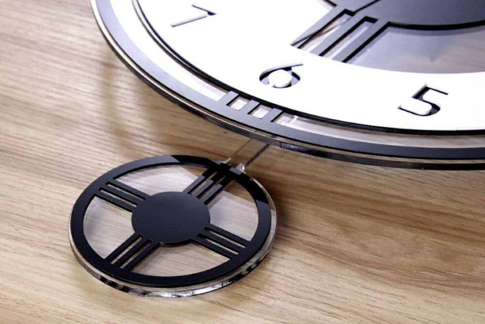 壁掛け時計 振り子時計 モノトーン 壁掛け ウォールクロック 欧風 アナログ NEXPOTALLINN_EU