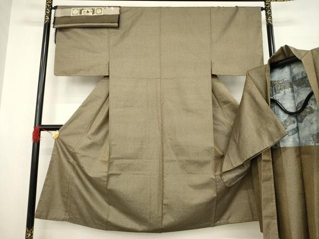 平和屋着物●男性 大島紬 アンサンブル 亀甲文 証紙付き 正絹 AABA9783ck