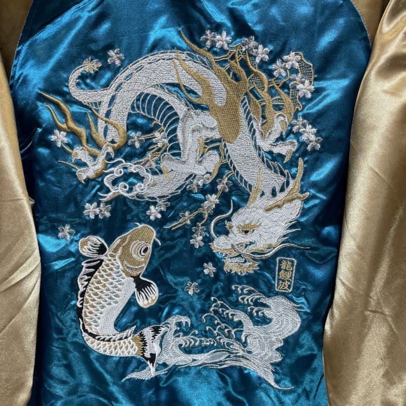 ジャケット　ブルゾン　刺繍　japan 和柄　スカジャン　古着　龍　ドラゴン 90～00s Unknown 龍 虎 刺繍 デザイン 横須賀ジャンパー