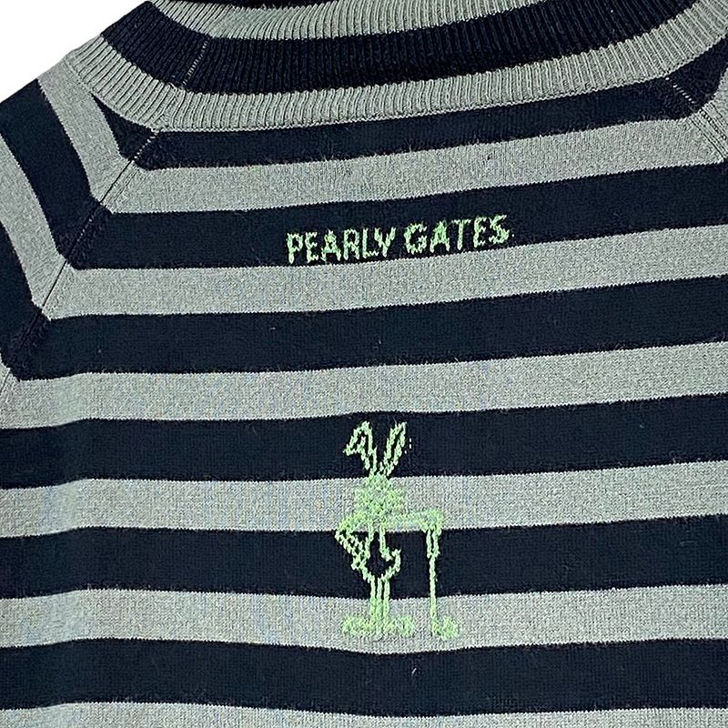 PEARLY GATES パーリーゲイツ 長袖 ニット グレー ネイビー ボーダー 5 