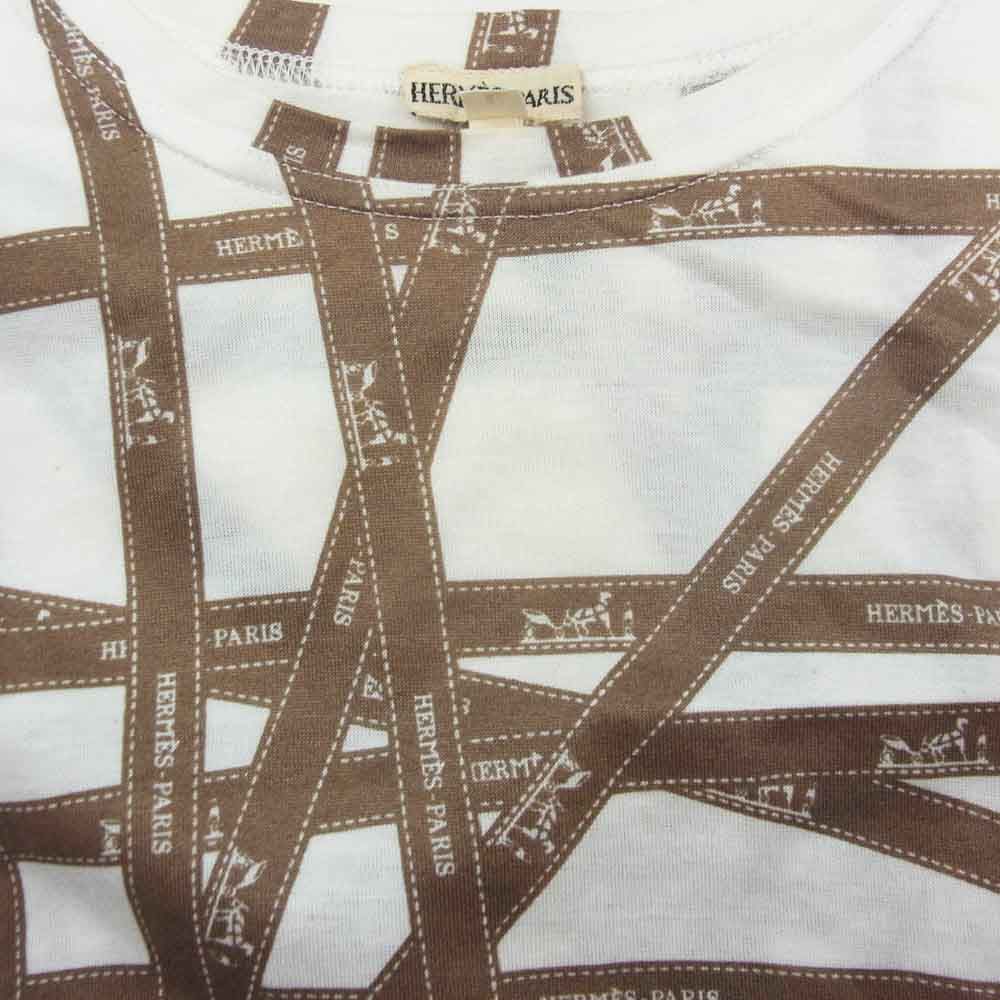 HERMES エルメス Tシャツ マルジェラ期 ボルデュック クロップド リボン HERMES エルメス Tシャツ マルジェラ期 ボルデュック クロップド