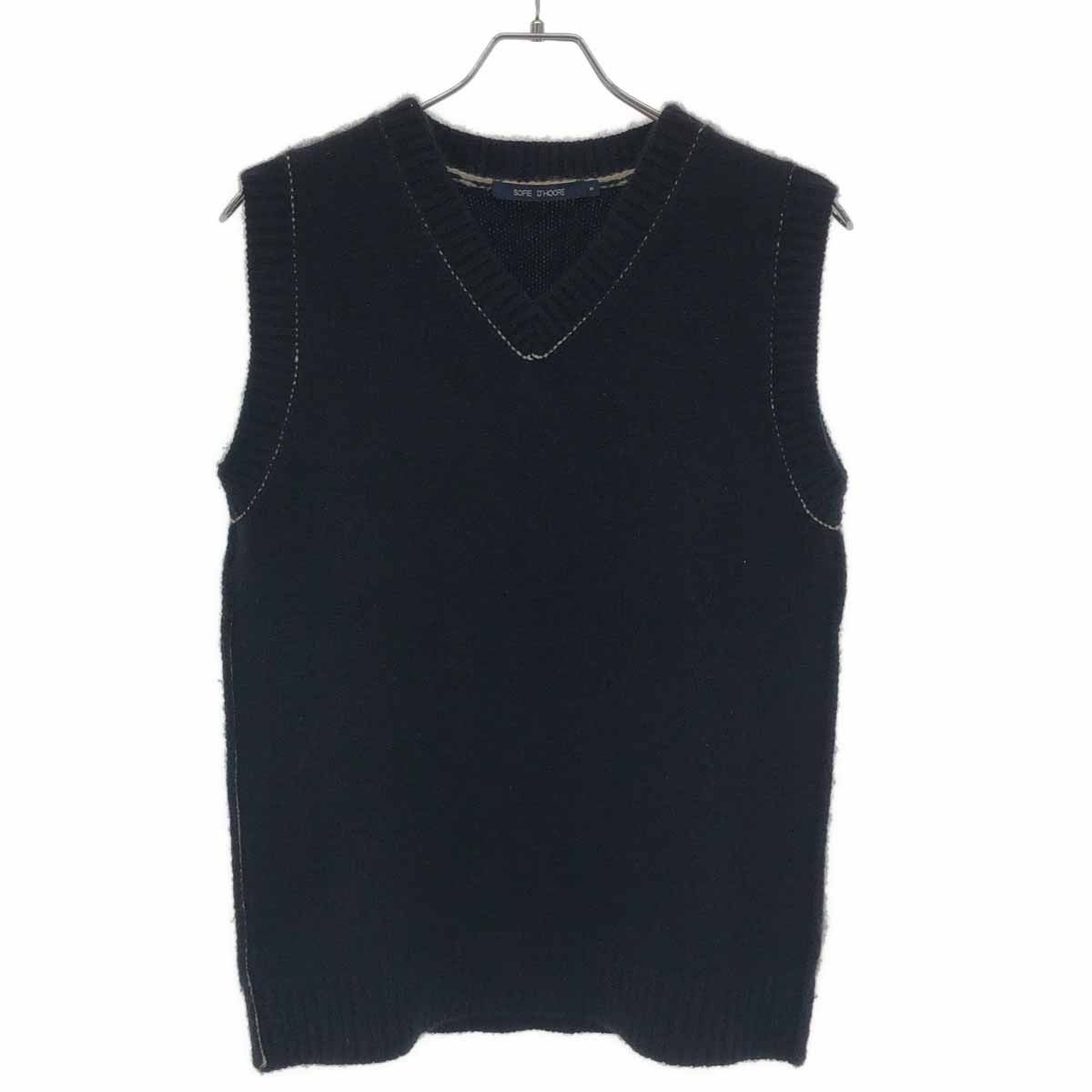 SOFIE D HOORE ソフィードール Vネックウールニットベスト MOSQUITO-YCASH ブラック S