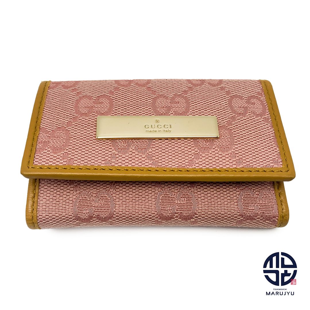 GUCCI グッチ 6連 キーケース キャンバス GGマーク ピンク 小物