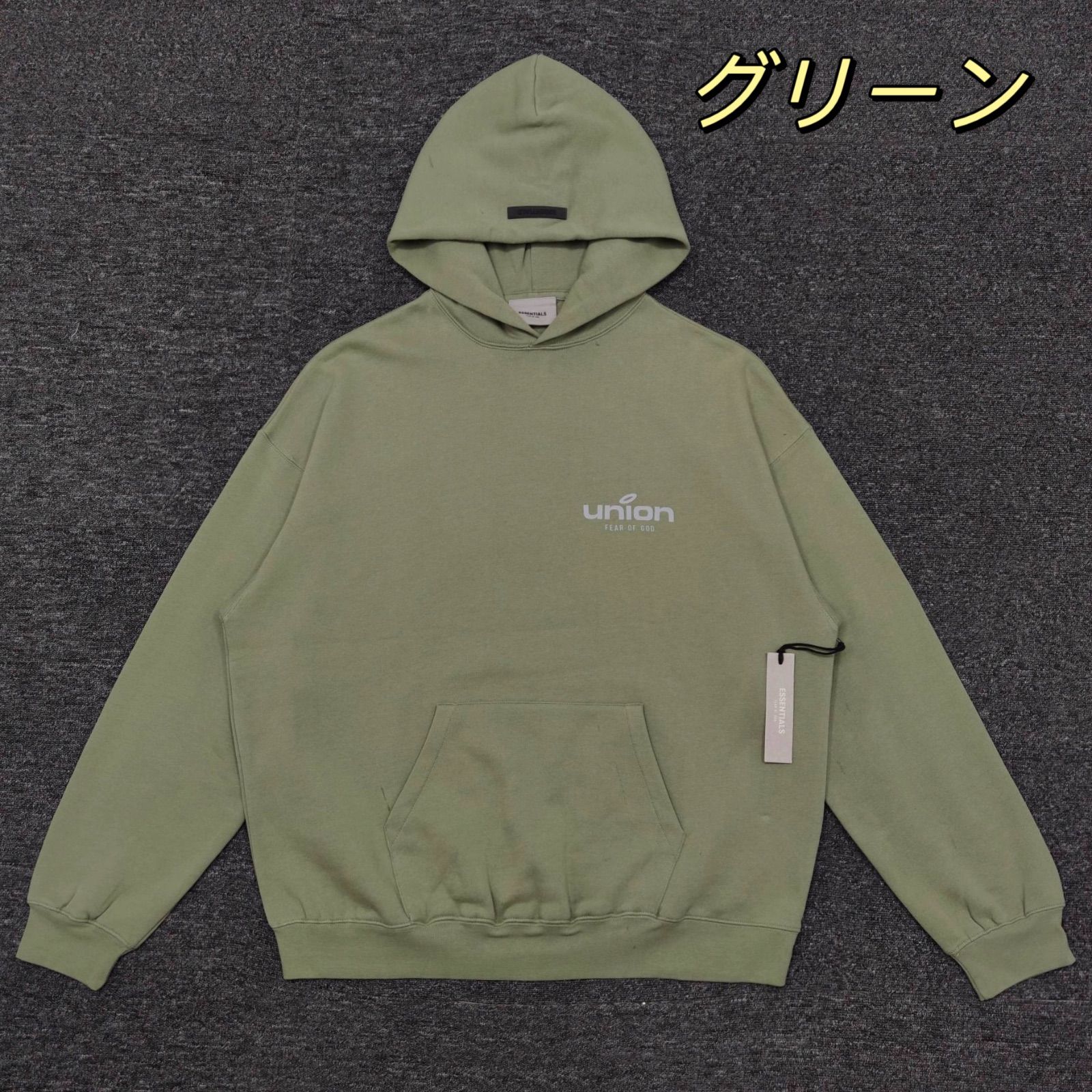 フィア オブ ゴッド エッセンシャルズ FEAR OF GOD ESSENTIALS × ユニオン UNION ■ 21AW 【 Vintage  Hoodie 】 ロゴ プリント ヴィンテージ フーディ パーカー 男女兼用