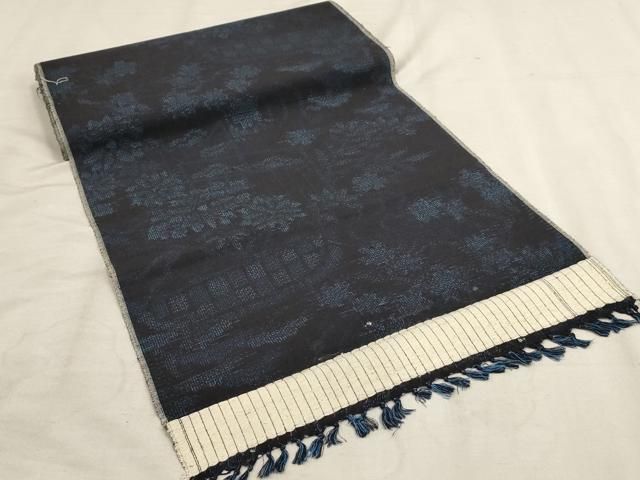 平和屋着物▽結城紬 単衣 風景牡丹文 正絹 逸品 DAAV5029az