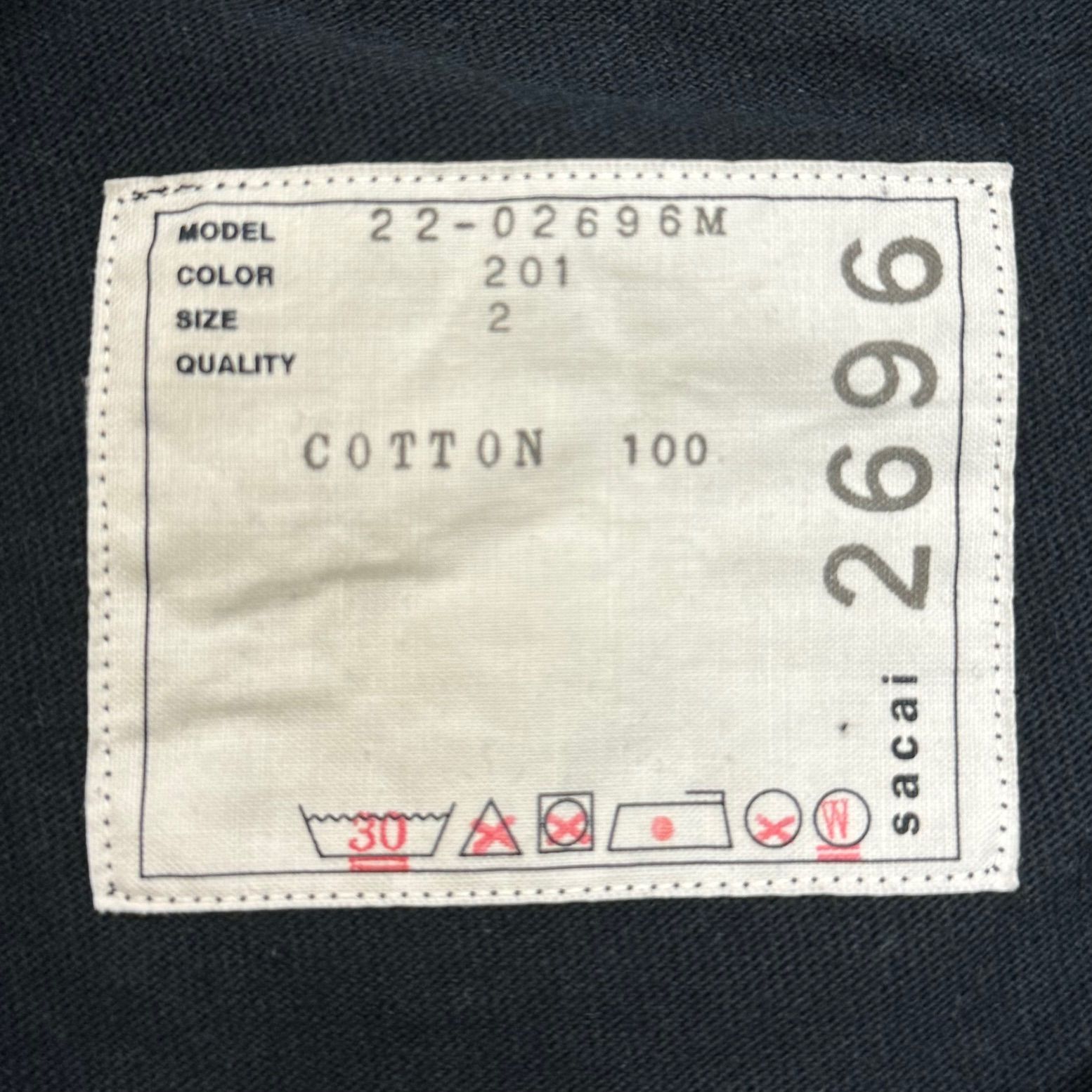 美品 sacai 22SS Bandana Print L/S T-Shirt 袖バンダナ柄