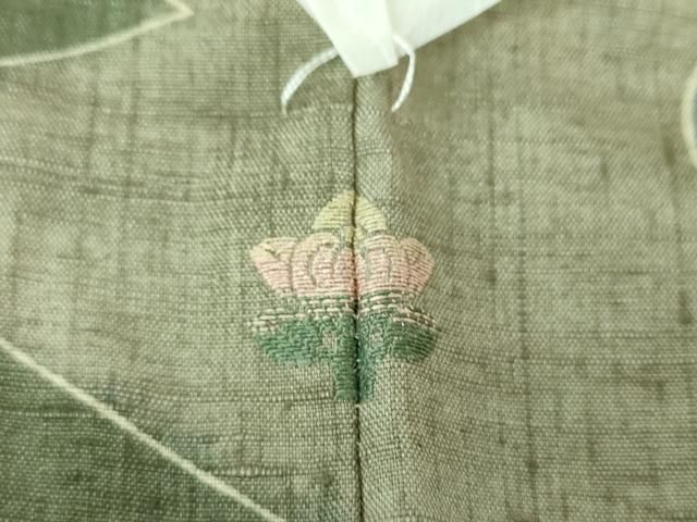 平和屋着物○訪問着 紬地 刺繍 辻が花 金彩 正絹 逸品 未使用