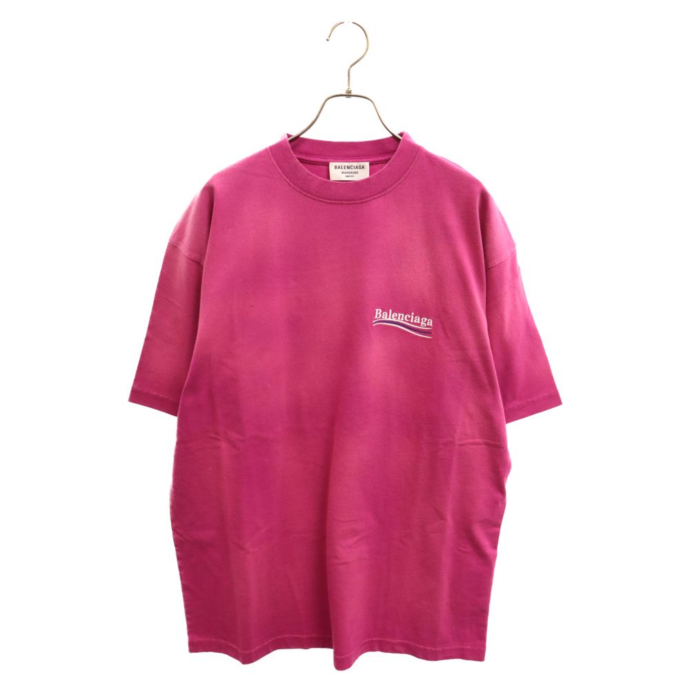 BALENCIAGA (バレンシアガ) 21SS POLITICAL CAMPAIGN OVERSIZED T-SHIRT キャンペーンロゴ 刺繍半袖 Tシャツ ピンク 641655 TKVJ1 - メルカリ