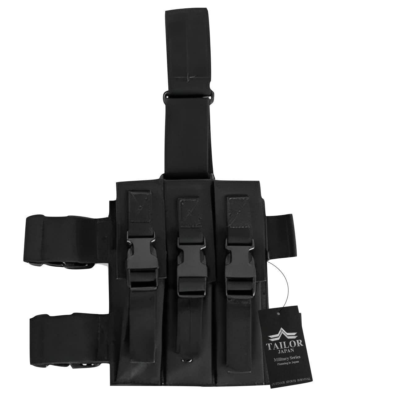 TAILOR JAPAN マガジンポーチ レッグマガジンポーチ サブマシンガン MP5 MP7 SMG 三連 MOLLE トリプルマガジンポーチ マグポーチ サバゲー ブラック