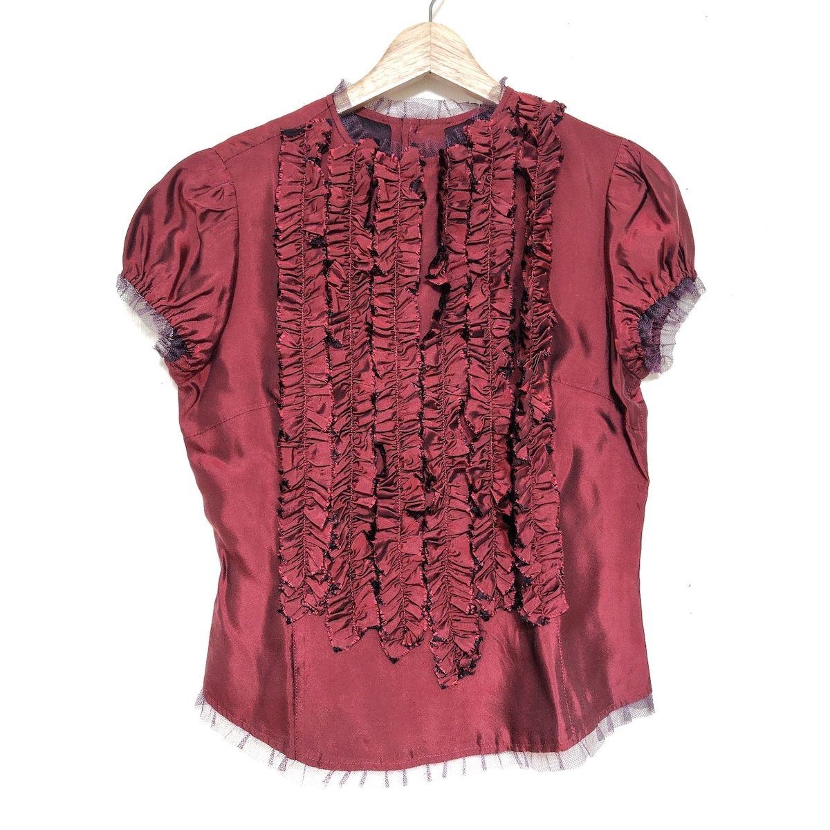 PaulSmith women(ポールスミスウィメン) 半袖カットソー サイズ40 M レディース - ボルドー×パープル フリル/レース/PS PaulSmith women(ポールスミスウィメン) 半袖カットソー サイズ
