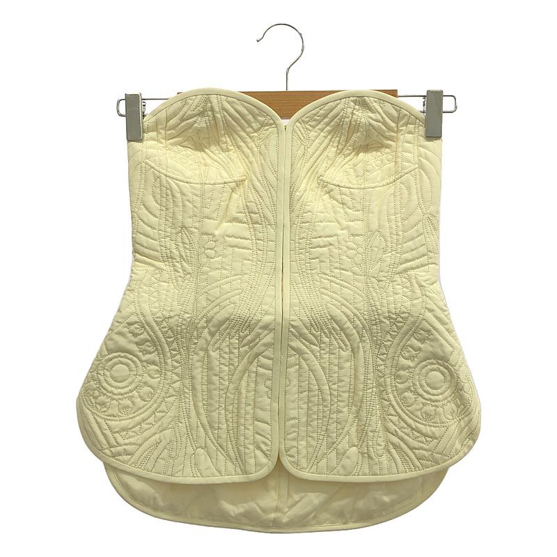 【新品】  Mame Kurogouchi / マメクロゴウチ | Floral Quilted Silk Bustier ビスチェ | 1 | ECRU | レディース Mame Kurogouchi(マメ クロゴウチ)】 Floral Quilted Silk Bustier