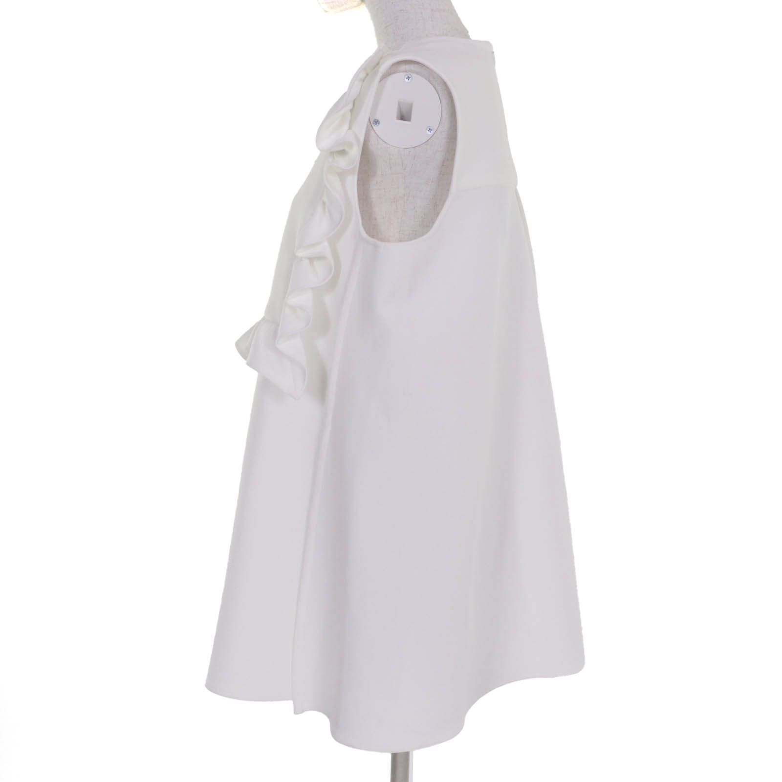 YOKO CHAN ヨーコチャン 製 YCB-223-373 フェイクパール付 ノースリーブ チュニック ホワイト 38 レディース