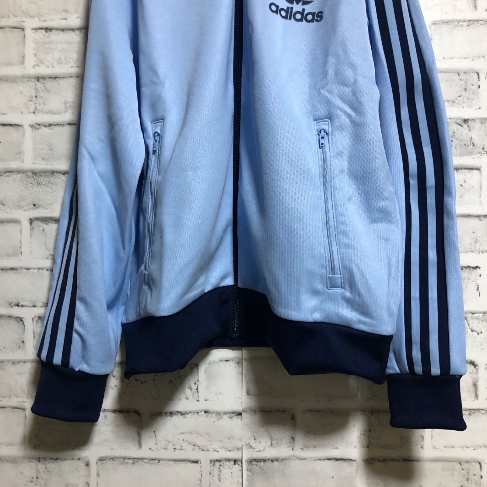 アディダスadidas トラックジャケット　人気カラー　ライトブルー　XS 復刻 新品レディース3XL/メンズXS⭐️80年代復刻 adidas トラック