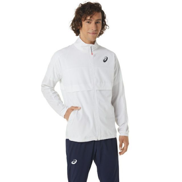 asics アシックス MEN MATCH JACKET ブリリアントホワイト XS 2041A249 100 | スポーツ用品 スポーツ グッズ ツール アクセサリー 雑貨 小物 使いやすい テニス 衣類 メンズ 男性用 XS アウター ジャケッ