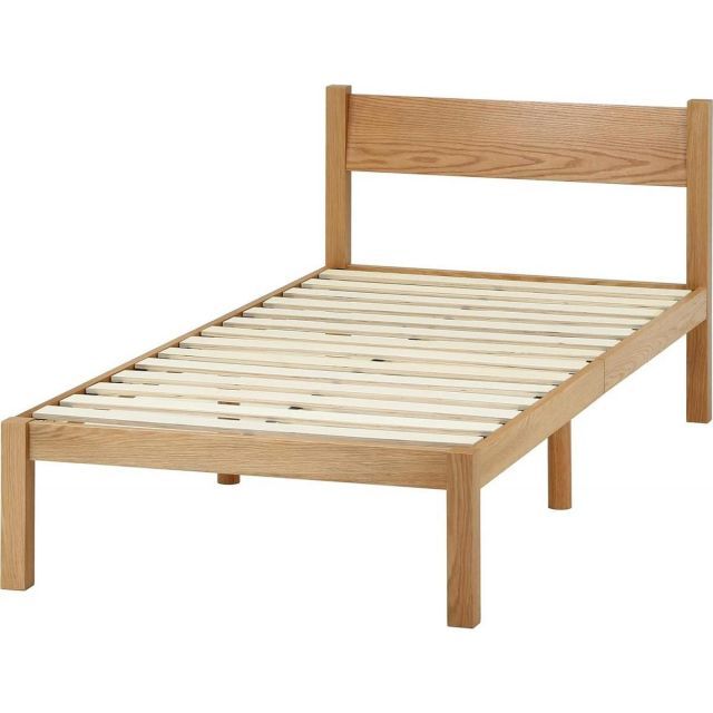 不二貿易 天然オーク材 突板ベッド ナチュラル シングル 99466 すのこ スノコ ベッド フレーム