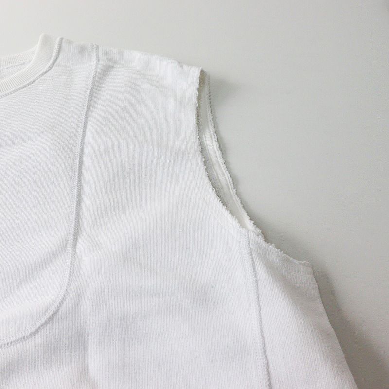  2025 SS ブラミンク BLAMINK コットンクルーネックノースリーブ 38｜ホワイト スウェット 裏毛 カットソー アンサンブル トップス