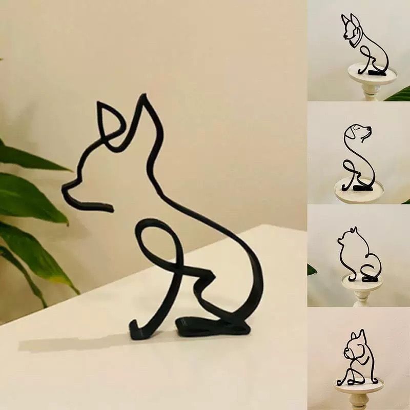 犬 置物 インテリア 雑貨 シルエット 北欧アイアン ワイヤー ドッグのオブジェ  抽象 かわいい犬
