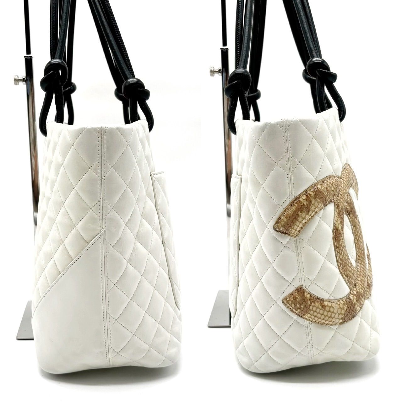CHANEL カンボンライン マトラッセ パイソン トートバッグ ホワイト 楽天市場】パイソン（ブランドシャネル）（トートバッグ
