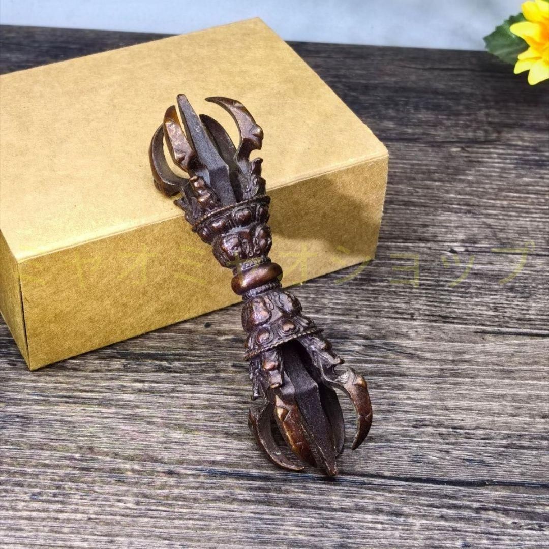 銅製 法器 象鼻金剛降魔杵 招財 辟邪 開運 装飾品 工芸品 置物 銅 細工