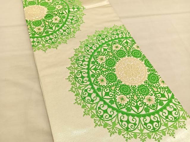 平和屋着物◎六通柄袋帯 唐織 宝相華 金糸 正絹 逸品 BAAU4924hv