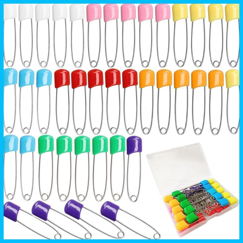 商品 収納ボックス ステンレス鋼 おむつピン と ために 布 2 2インチ キルティング プラスチックヘッド 縫い アソート 安全ピン ステッチマーカーのロック 赤ちゃん 手芸用品 RuiChy