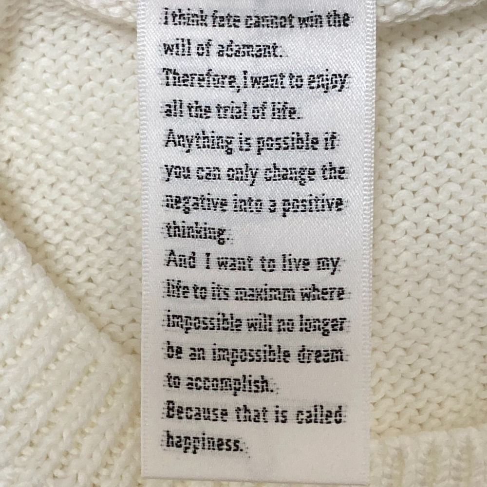  25 SS Sov. ソブ ダブル クロージング シアーヤーンティアードニットプルオーバー 0309-360-251 サイズ38 ホワイト レディース 古着 五分袖 七分袖 ニット セーター