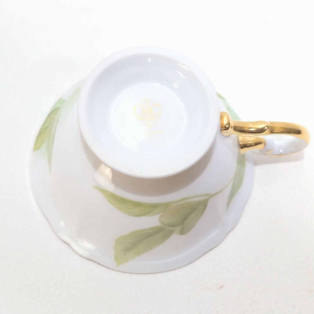 大倉陶園 The Okura 1919 カップ ソーサー 白薔薇 ホワイトローズ 金彩