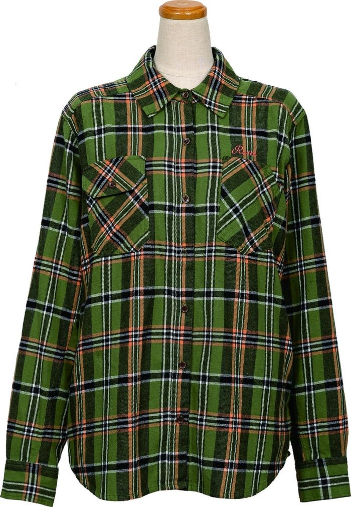 【新品・4営業日で発送】ロッソスタイルラボ(Rosso StyleLab) ROJ1000 プロテクションフランネルシャツ GREEN L+ 品番:ROJ1000／GR／L+