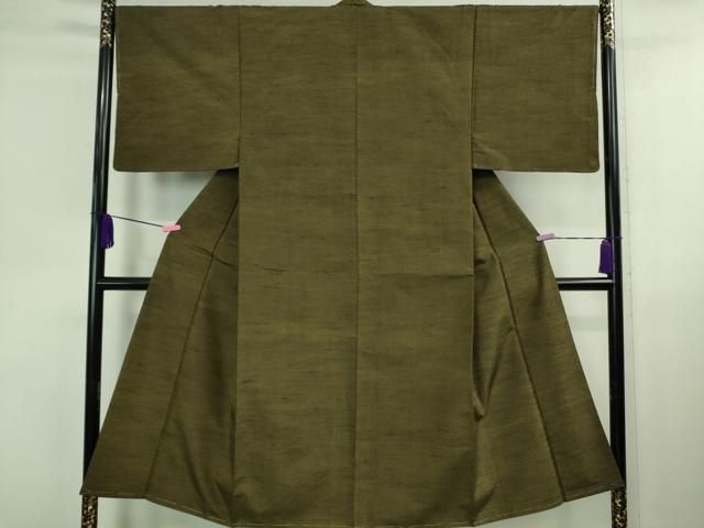 平和屋着物 上 男性 紬 アンサンブル 長羽織 髭紬 媚茶色地 ♥ DZAA9869kh5