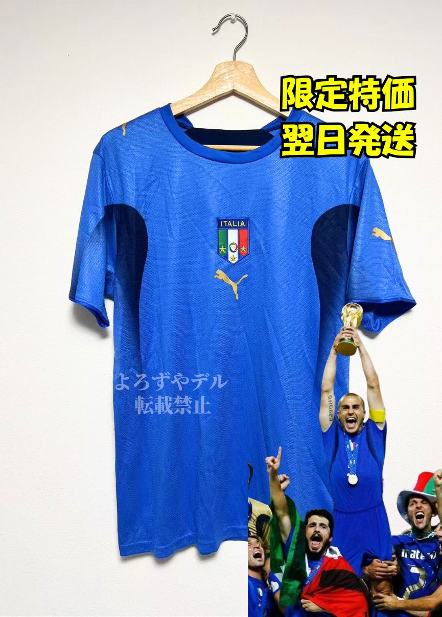 【新品】イタリア代表　W杯　優勝記念ユニフォーム イタリア代表 1982 W杯優勝記念ユニフォーム Mサイズ - メルカリ