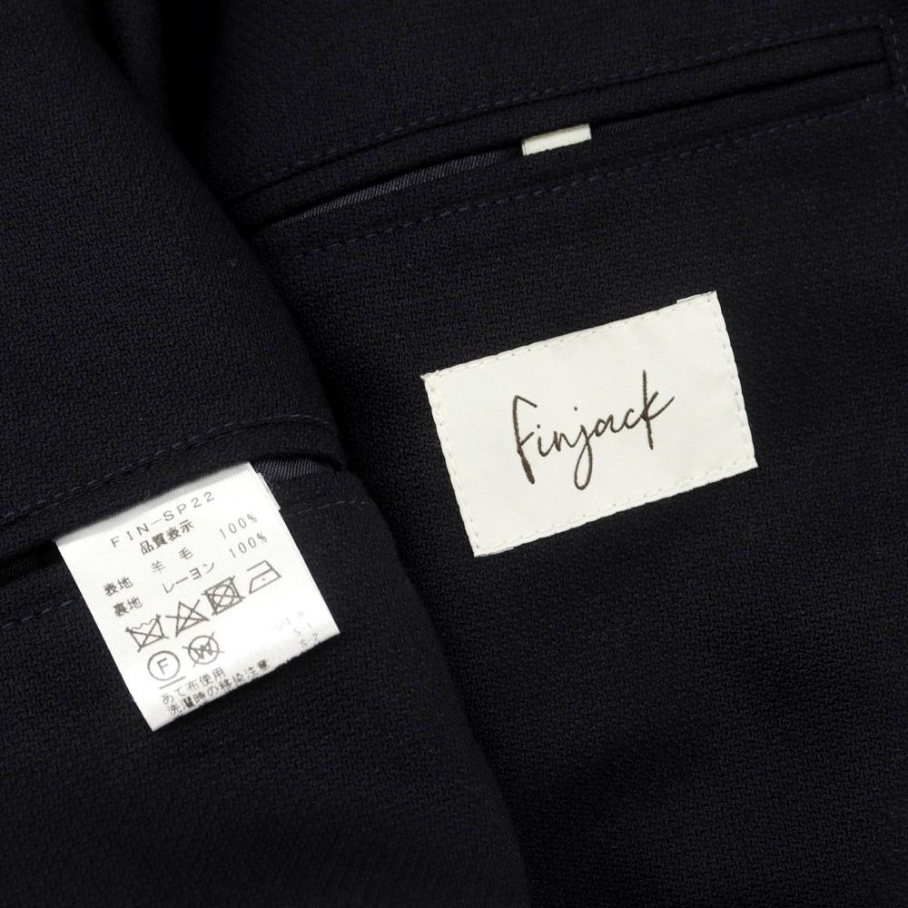 中古】フィンジャック Finjack ウール テーラードジャケット ネイビー