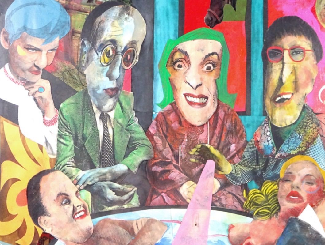 紙にコラージュ