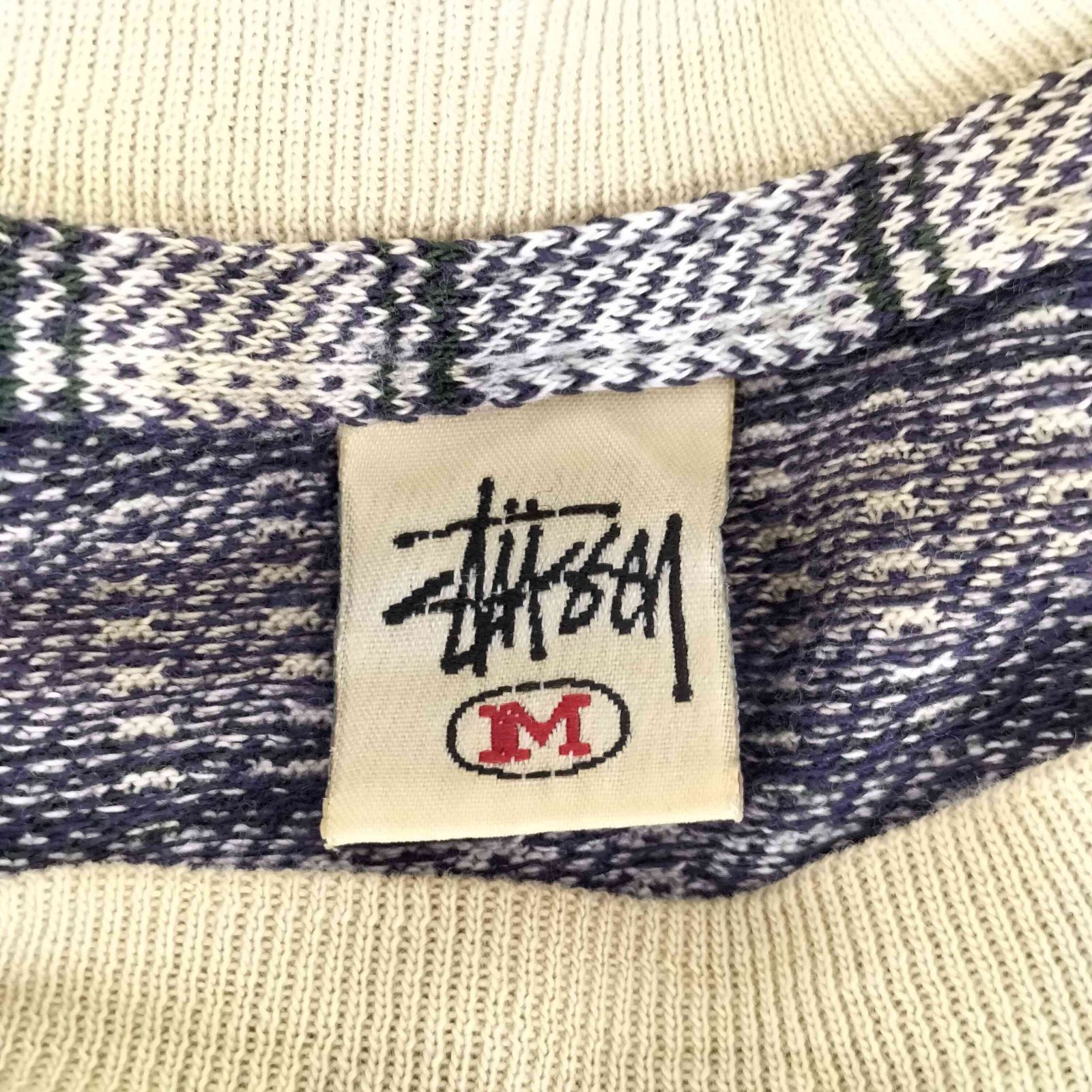 白タグ 90s ステューシー Stussy ボーダー ロングスリーブシャツ